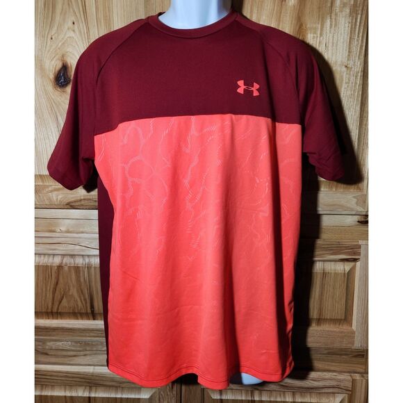 2 Under Armour HeatGear Shirts – Men’s Medium, Blue & Coral, Style 135156 - Picture 2 of 10